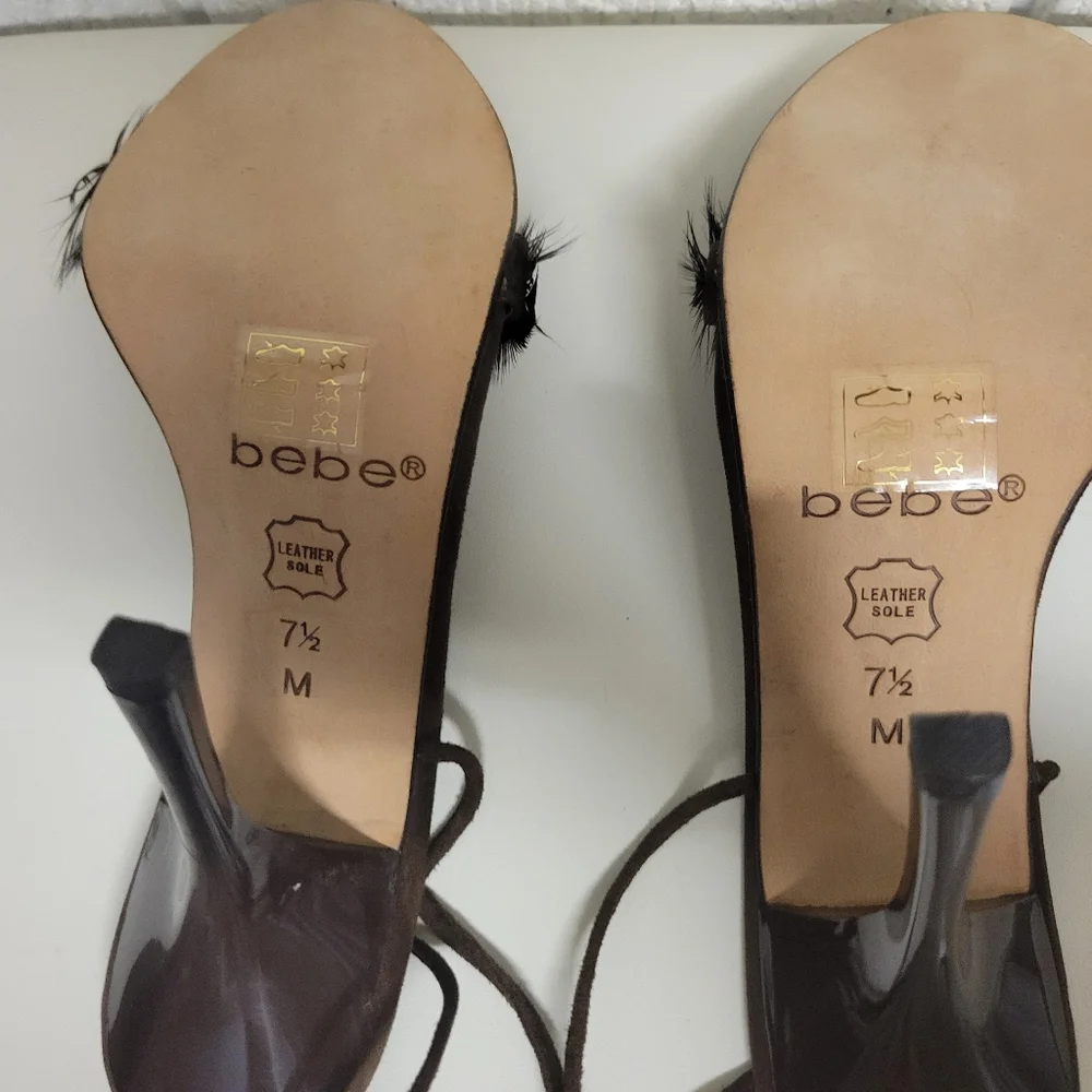 Bebe brown suede heels size 7.5 - Picture 2 of 4